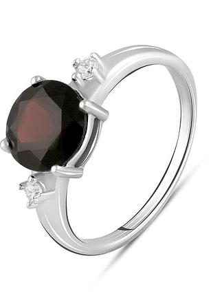 Серебряное кольцо proba с натуральным гранатом 2.566ct, вес изделия 2,63 гр (2104124) 17 размер