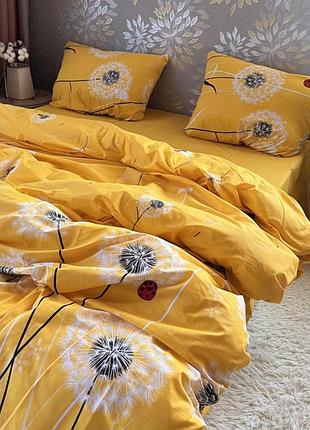 Постельное белье желтые одуванчики бязь gold lux полуторный комплект