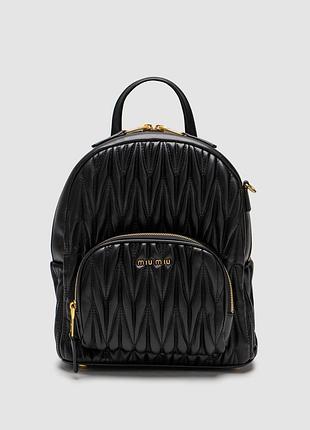 Рюкзак matelassé nappa leather backpack míu black
