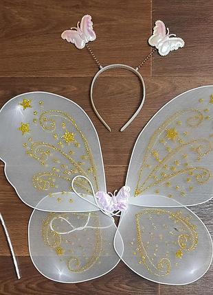 Крылья белые бабочка, бабочка. уценка товара!