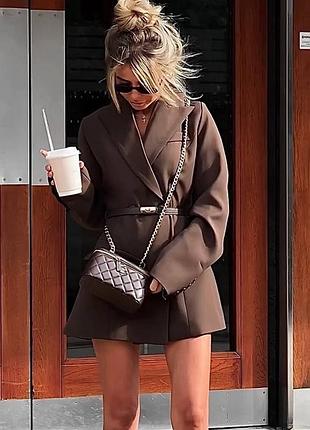 Жіночий повсякденний класичний подовжений діловий піджак тканина костюмка преміум якості