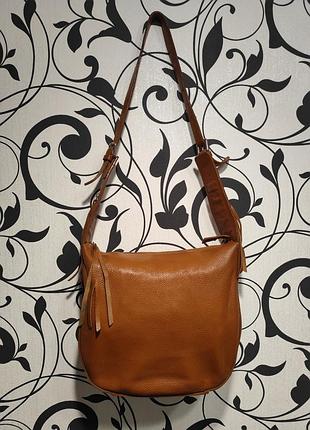 Натуральная кожаная сумка borsa in pelle (made in italy)