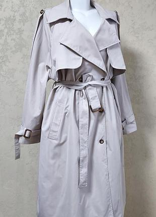 Тренч двубортный с поясом shein без утеплителя