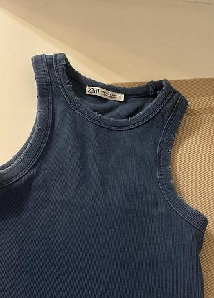 Майка zara з необробленою горловиною