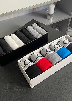 Чоловічий набір трусів calvin klein boxer silver 5 шт + шкарпетки 8 пар