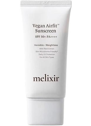 Melixir vegan airfit sunscreen spf50+ pa++++ сонцезахисний крем 50 мл