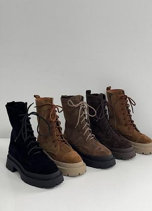 Ботинки зимние женские, натуральная кожа/замша (италия)