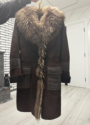 Дублянка натуральна коричнева з єнотом