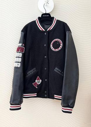 Бомбер-куртка-тидді вовна теплий чорний на кнопках zara купити ціну