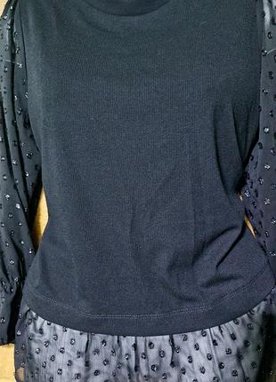 Кофтинка рубчик/шифон