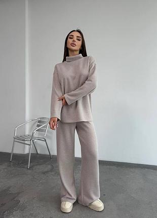 Костюм из ангоры. цвета: бежевый, молочный, шоколадный, черный, серый. размеры: 42-44, 46-48, 50-52