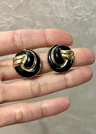 Винтажные клипсы, серьги, без маркировки. винтаж.