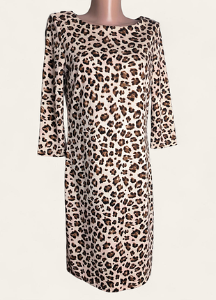 Платье vila трикотажное леопардовый принт размер xs - s