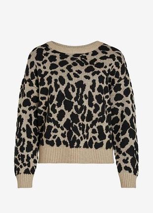 Бежевий светр з чорним леопардовим принтом vila