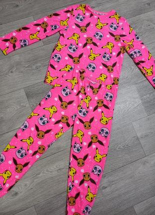 Яркая флисовая пижама для девочки
