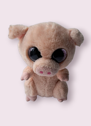 М’яка плюшева іграшка «пігґлі» (piggley) — рожеве порося ty beanie boos, 15 см