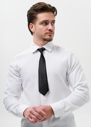 Укороченный узкий галстук на резинке without vindzor black.