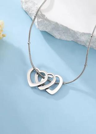Ланцюжок з серцями нержавіюча сталь stainless steel