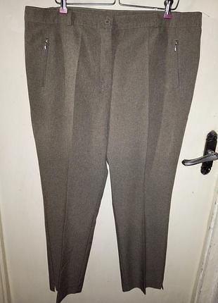 Классические-офисные зауженные укороченные 7/8 брюки с карманами на молниях батал canda c&amp;a