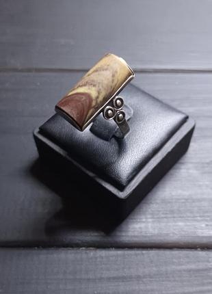 Кольцо серебро яшма винтаж