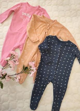 Человечек для девочки 56-62 см. слип на 0-3 месс. комбинезон для девочки