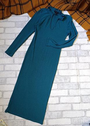 Трикотажні обтягуюча сукня міді довге плаття з декольте new look