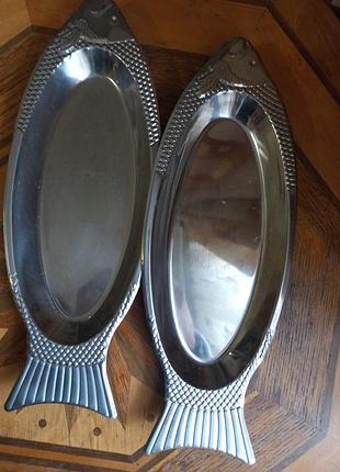 Металлические блюда под рыбу 34см