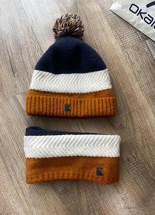 Дитяча шапка та шарф від бренду okaïdi