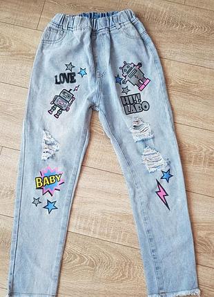 Джинсы на резинке