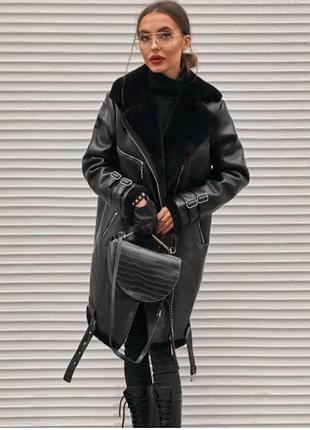 Дублянка жіноча авіатор, еко-шкіра, розмір 42-44, 90 см.