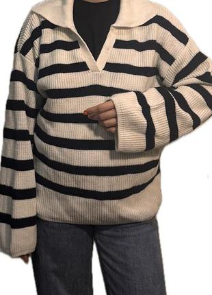 Светрик в смужку від papaya з широкими рукавами