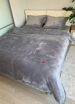 Комплект постельного белья евро, велюр