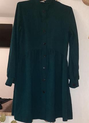 Вельветова сукня малахітового кольору