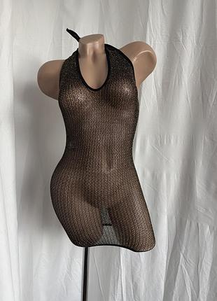 Сукня сітка сексі золотиста