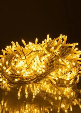 Гірлянда нитка вулична 300 led 30 м від мережі біла нитка