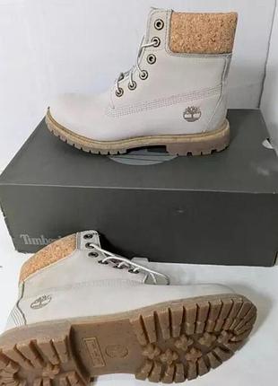 Женские повседневные демисезонные ботинки на шнуровке с пробковым воротником timberland