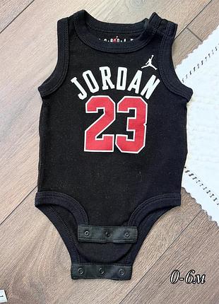 Чорний боді майка без рукавів на кнопках 0-6 міс оригінал джордан jordan 23 баскетбол