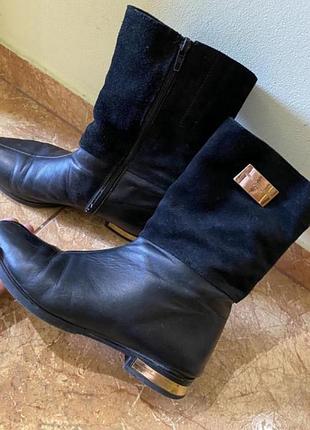 Черевики натуральна шкіра та замша, ботинки кожа та замш
