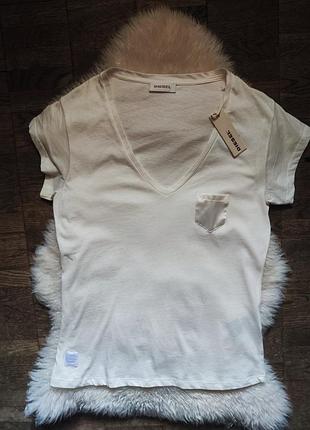 Новая базовая белая футболка из хлопка от diesel (оригинал), размер xl
