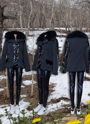 Класна курточка з хутряним коміром. armando diaz. розмір m.