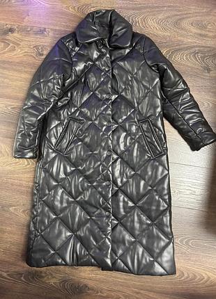 Пальто шкіряне чорне жіноче gepur розмір s