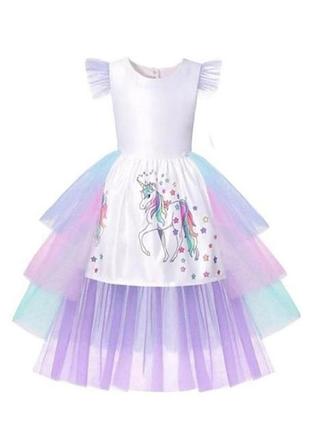 Праздничное платье эдинорог на девушку 7-10 лет.