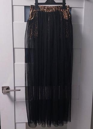 Шорты-юбка "леопард" р.s