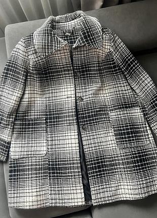 Жіноче пальто в клітинку з вовною xl