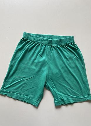 Тонкі бавовняні шорти однотонні зелені шорти