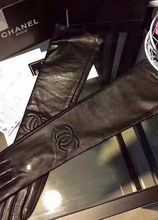 Перчатки довгі шкіряні