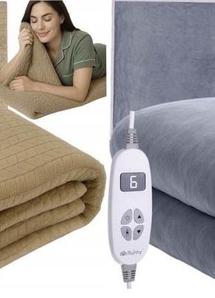 Електрична ковдра, килимок з підігрівом 180*130 см, 10 режимів, польща, одеяло с подогревом