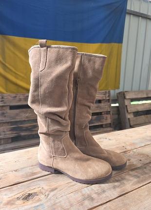 Ботинки женские, натуральный замш