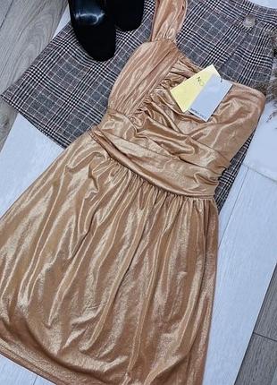 Нова вечірня сукня s m плаття а силуету коротке плаття блискуче золотиста сукня