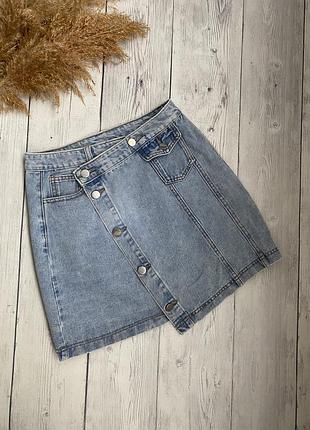 Ассиметричная джинсовая юбка м(38)10